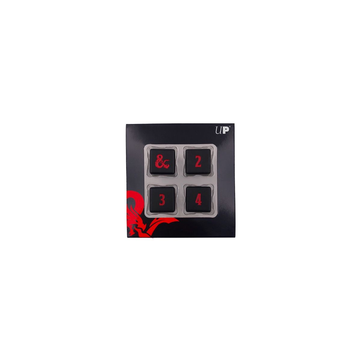 D&amp;D Heavy Metal D6 Black &amp; Red Dice Set