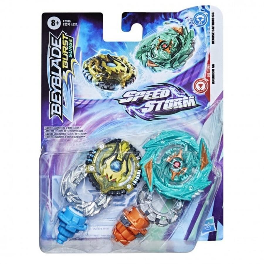 Beyblade Speedstorm Dual Pack - Anubron A6 & Demise Satomb S6 Beyblade Speedstorm Dual Pack - Anubron A6 & Demise Satomb S6