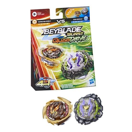 Beyblade Quad Drive Dual Pack - Destruction Ieritor I7 Vs Stone Nemesis