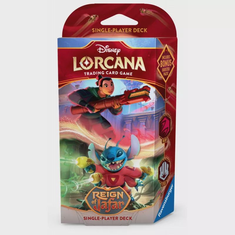 Disney Lorcana S8 Reign of Jafar Single-Player Deck: Mulan &amp; Stitch (Solid)
