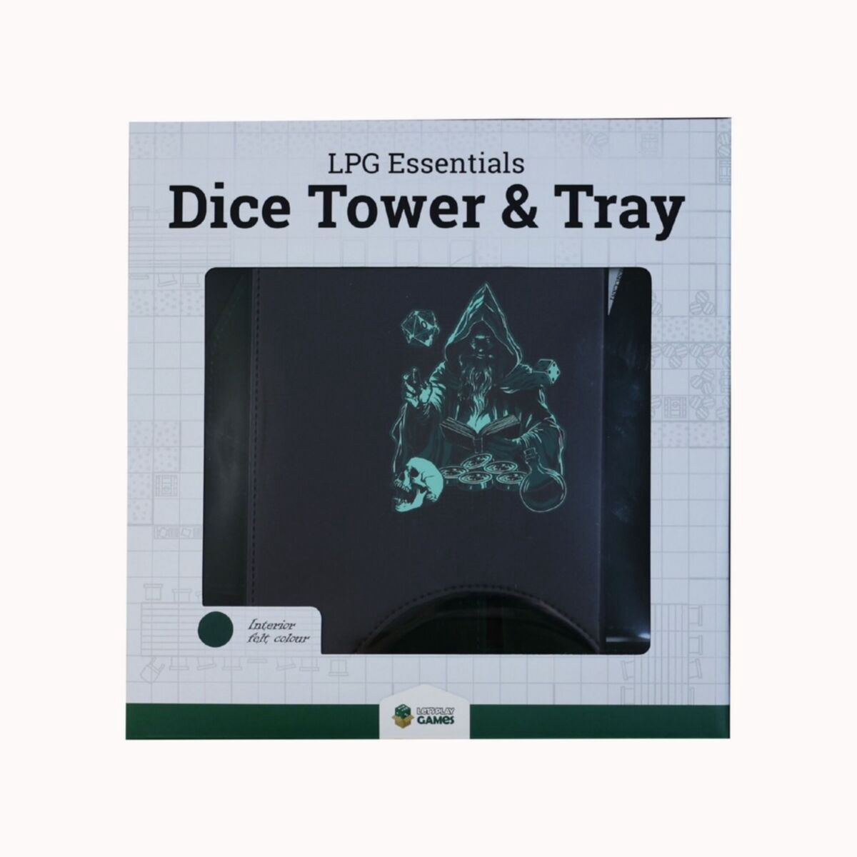 LPG Essentials Dice Tower and Mat Slate / Lich green
