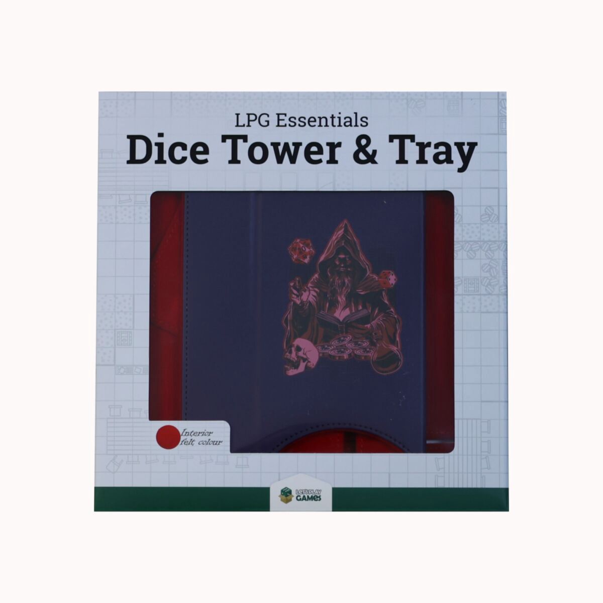 LPG Essentials Dice Tower and Mat Deep Blue / Burnt Burgundy