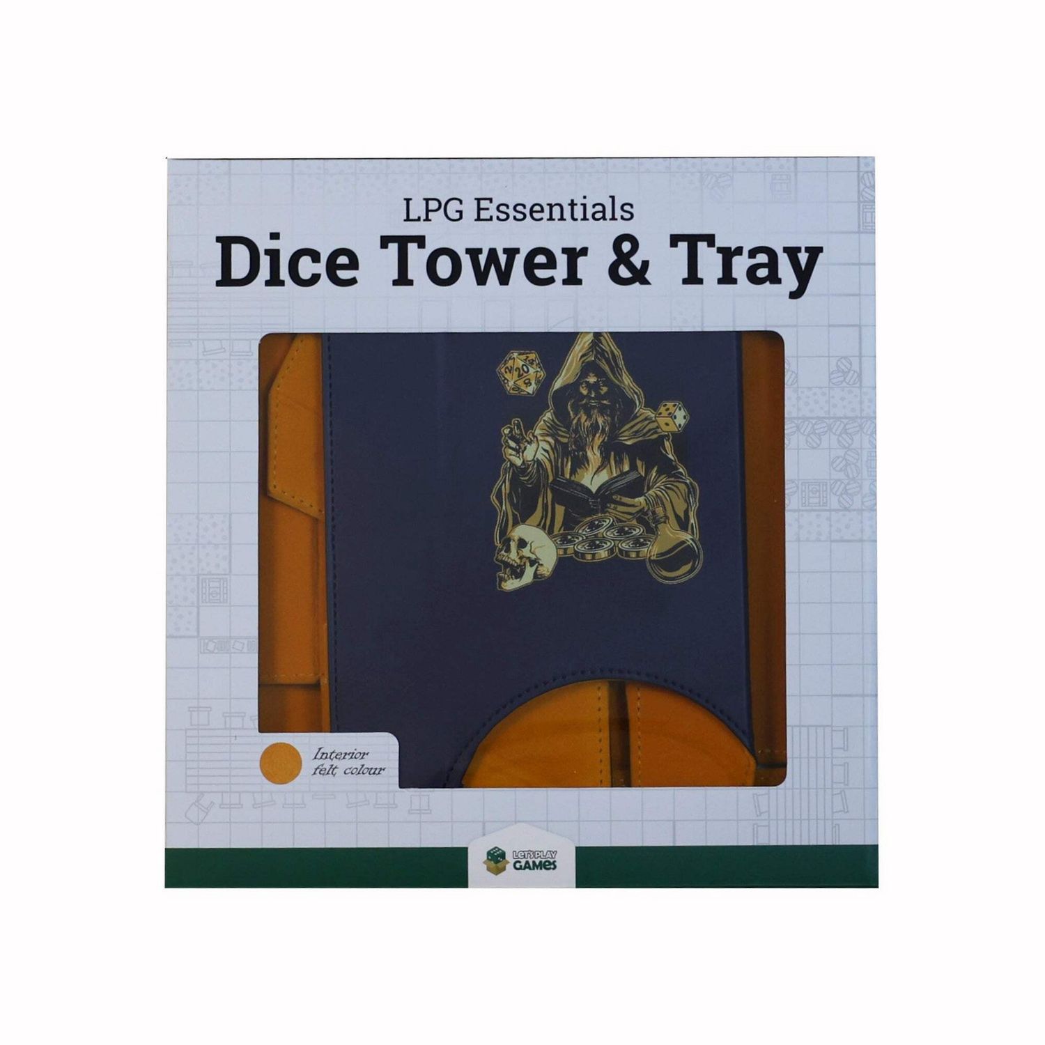 LPG Essentials Dice Tower and Mat Vibrant Blue / Brass
