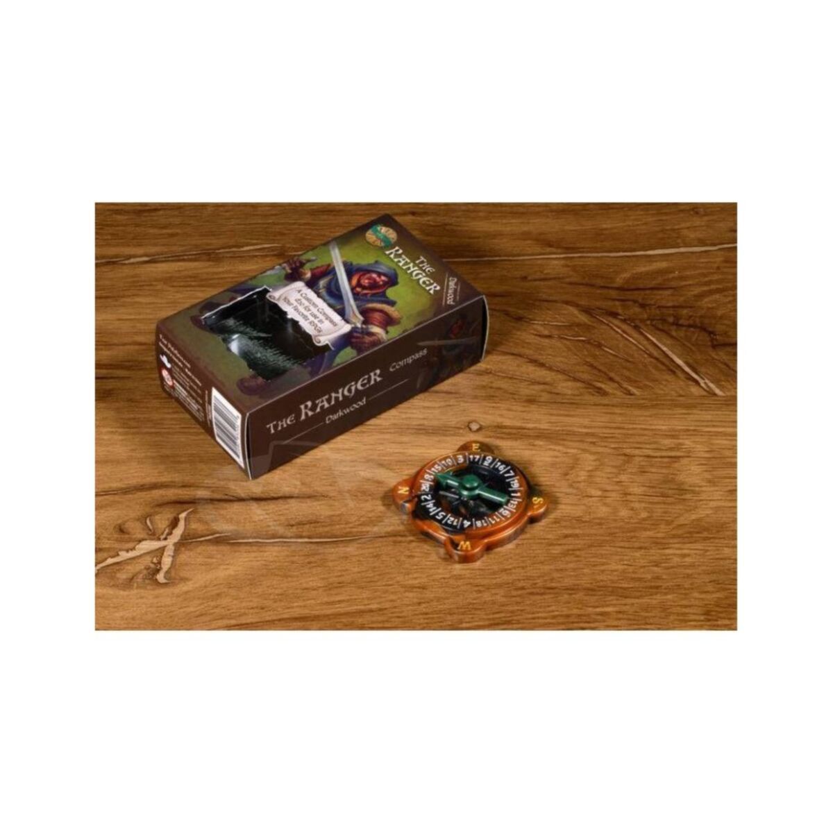 PolyHero Dice - Ranger Compass D20 in Darkwood