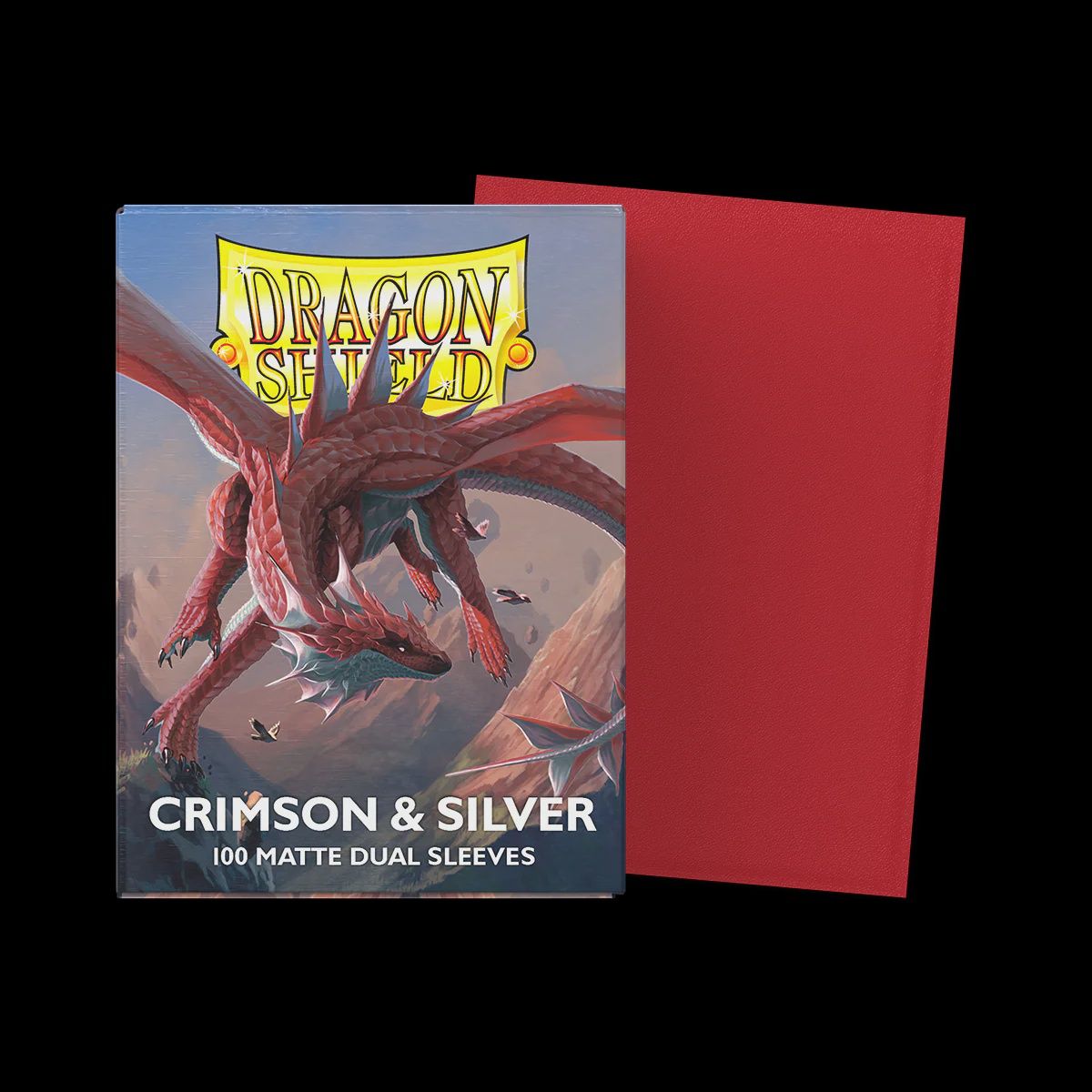 Dragon Shield: Sleeves - Matte Dual - Crimson &amp; Silver