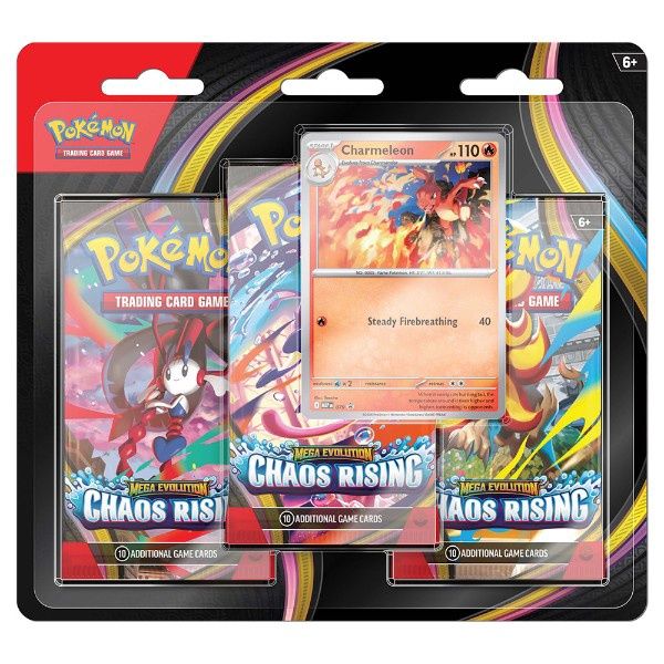 Pokemon TCG Mega Evolutions 4 Chaos Rising Three Booster Blister Pokemon TCG Mega Evolutions 4 Chaos Rising Three Booster Blister
