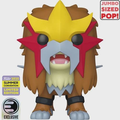 Pokemon Entei Jumbo 10-Inch Funko Pop! Vinyl Figure #1070 - 2025 Convention Exclusive