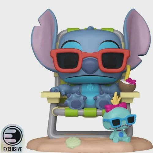 Lilo &amp; Stitch Stitch in Sunlounger Premium Funko Pop! Vinyl Figure #1639 - Entertainment Earth Exclusive
