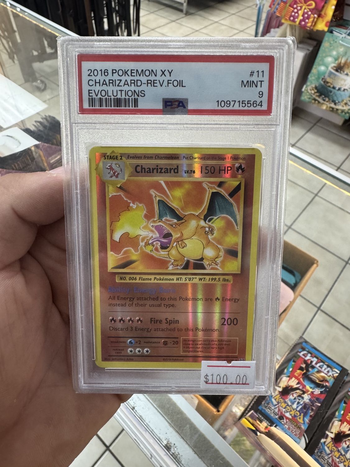 CHARIZARD-REV.FOIL #11 PSA 9