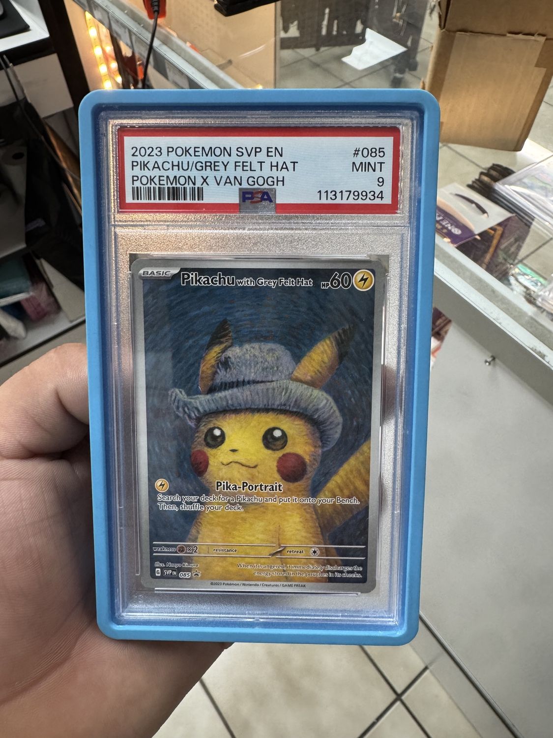 Pikachu w/ Grey Felt Hat PSA 9 Guard included