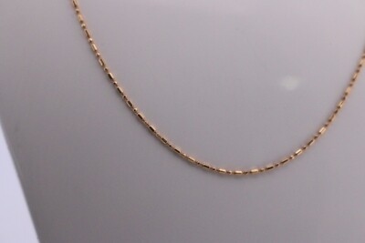 14ky Beaded Chain W/ Spring Clasp 18'' 1.7gr