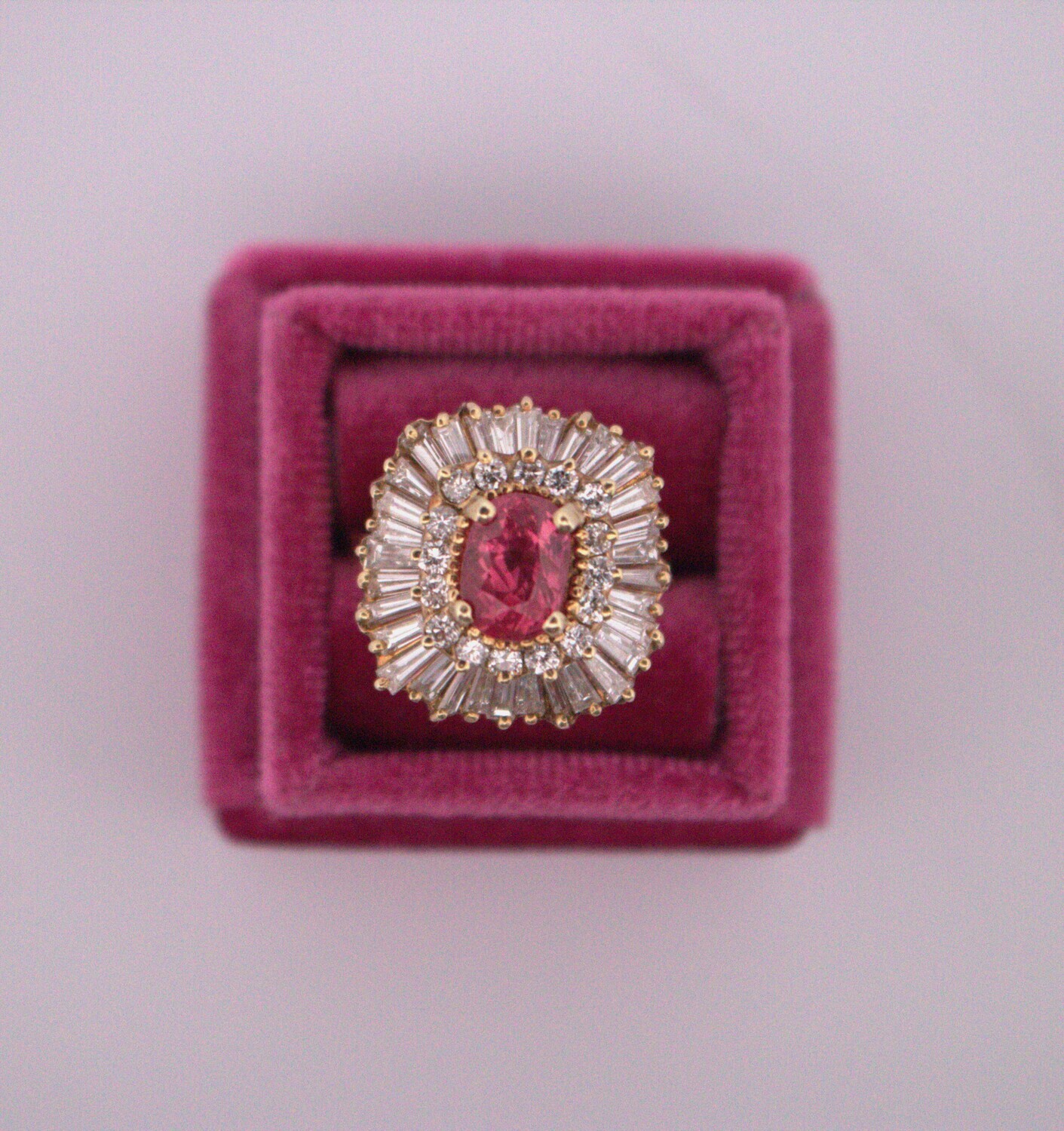 14ky Ruby & Diamond Cocktail/ Ballerina Ring