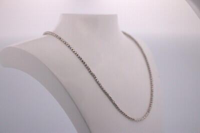 18kw Diamond-Cut Beaded Necklace w/ Lobster Clasp 16"