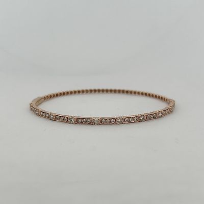 14k Rose Gold 1.25ctw Natural Diamond Fancy Bubble Style Bangle