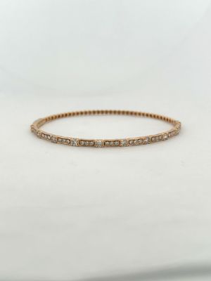 14k Rose Gold 1.25ctw Natural Diamond Fancy Bubble Style Bangle