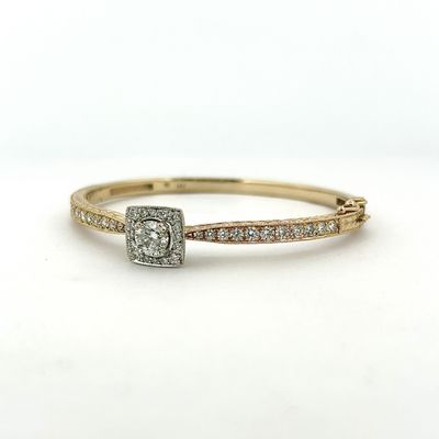 Vikens 14k Two Tone 2.24 CTW Natural Diamond Hand Engraved Bangle Bracelet