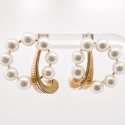 14ky Fancy Freshwater Pearl Wreath Earrings
