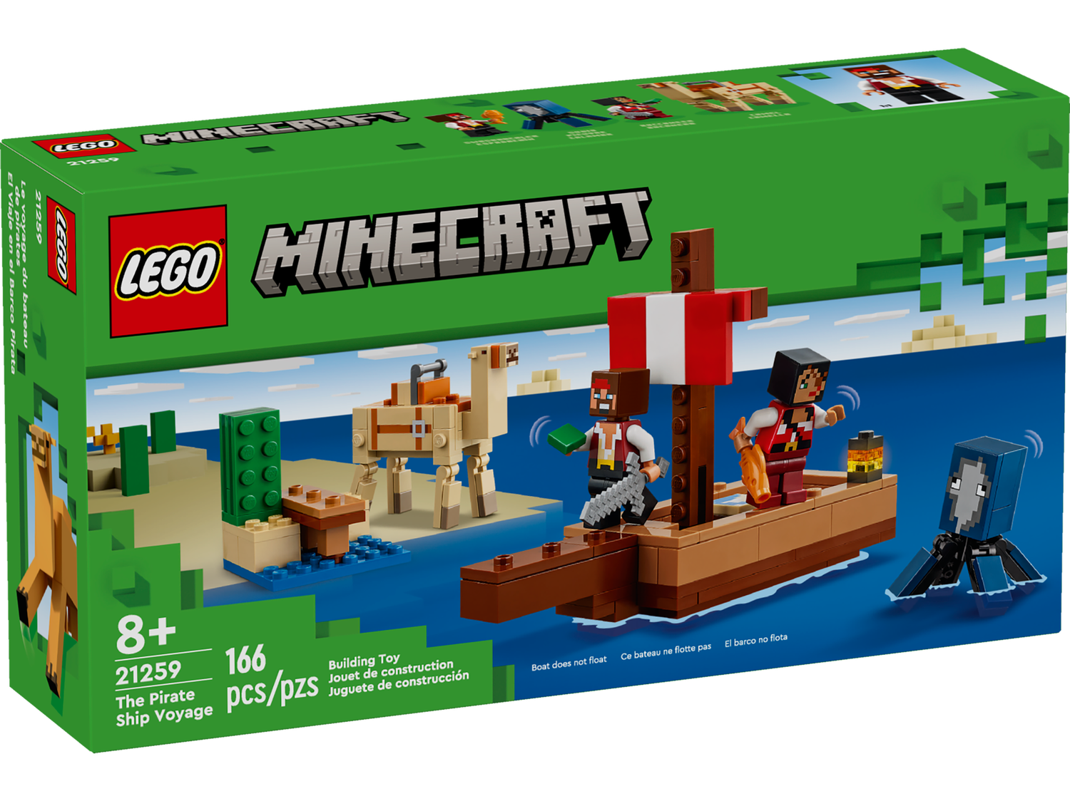 Lego Minecraft 21259 Le voyage du bateau de pirates