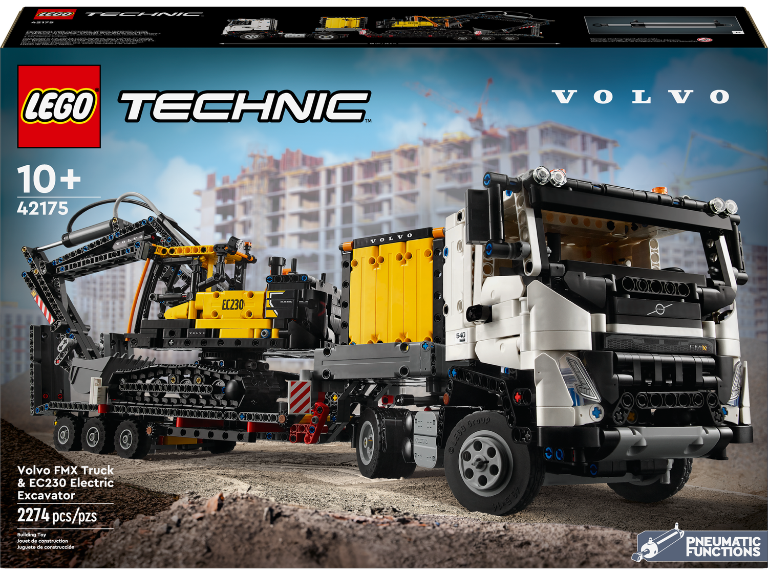 Lego Technic 42175 Le camion Volvo FMX et l’excavatrice électrique EC230
