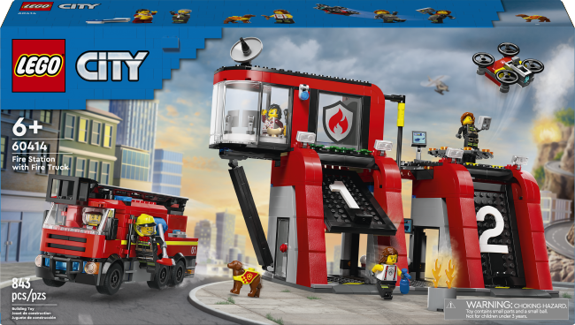 Lego City 60414 La caserne et le camion de pompiers