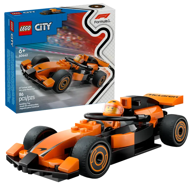 Lego City 60442 Le pilote de F1 avec la voiture de course McLaren