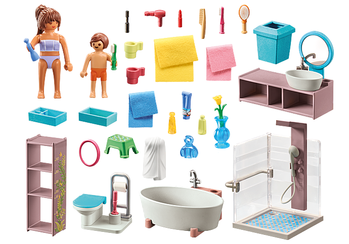 Salle de bains avec douche et baignoire 71611