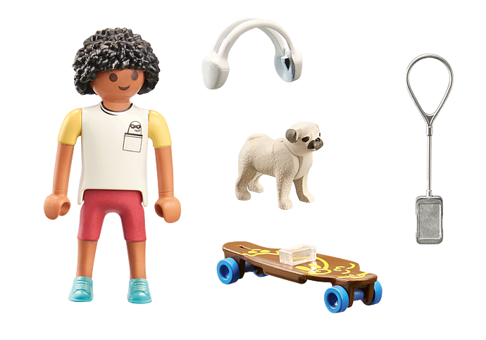 Skateboarder avec chien 71612