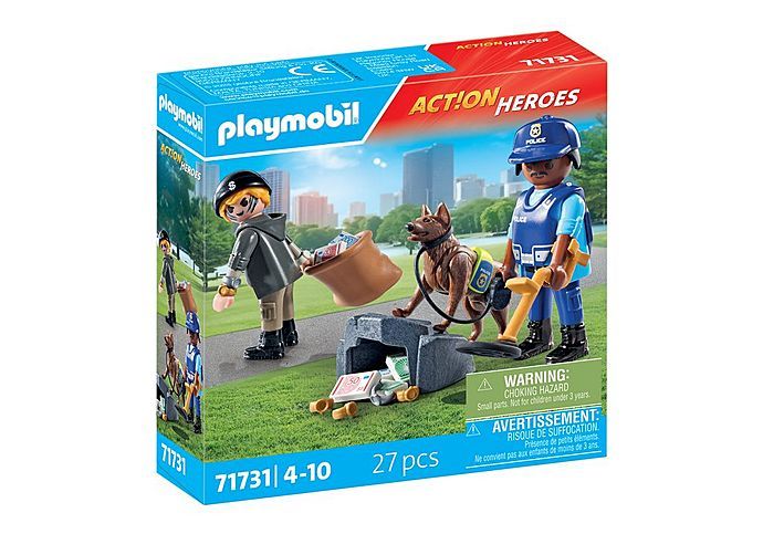 Policier chien de recherche, voleur et accessoires 71731