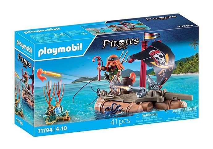 Pirate avec radeau flottant, canons et trésor 71794