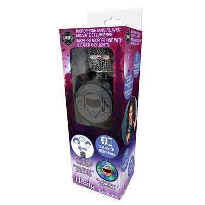 Microphone Bluetooth iParty avec enceinte et lumières