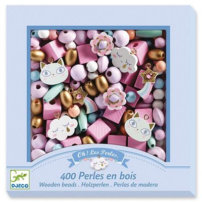 Perles en bois - Arc-en-ciel