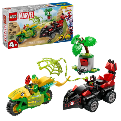 Lego Marvel 11198 La poursuite en dino-véhicules de Spin et Electro