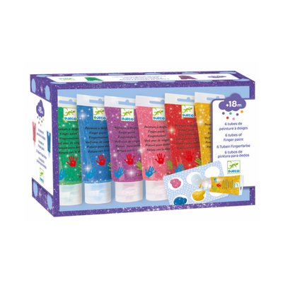tubes of finger paint / Glitter