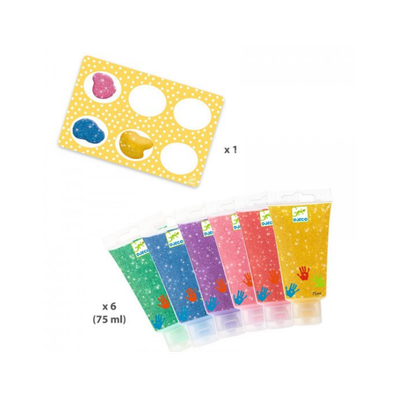 tubes of finger paint / Glitter
