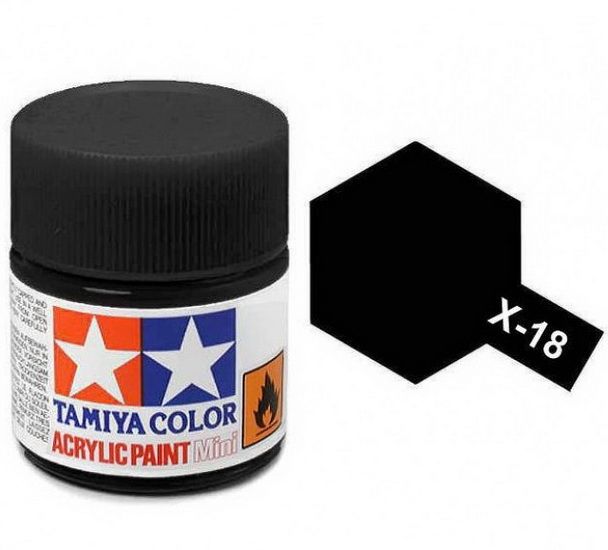TAMIYA X-18 - Semi-Gloss Black