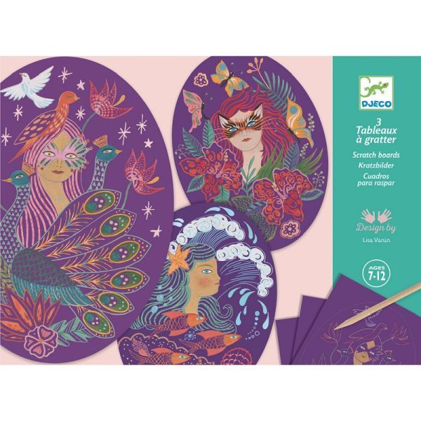 Tableau à gratter - Nymphes