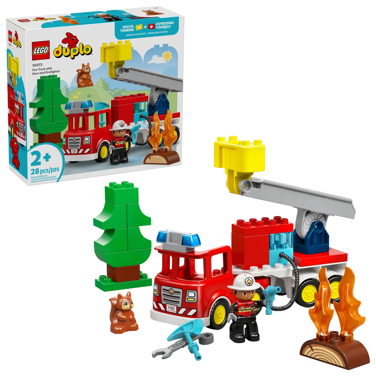 Lego Duplo 10473 Le camion de pompiers avec un boyau et un pompier