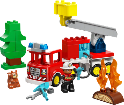 Lego Duplo 10473 Le camion de pompiers avec un boyau et un pompier