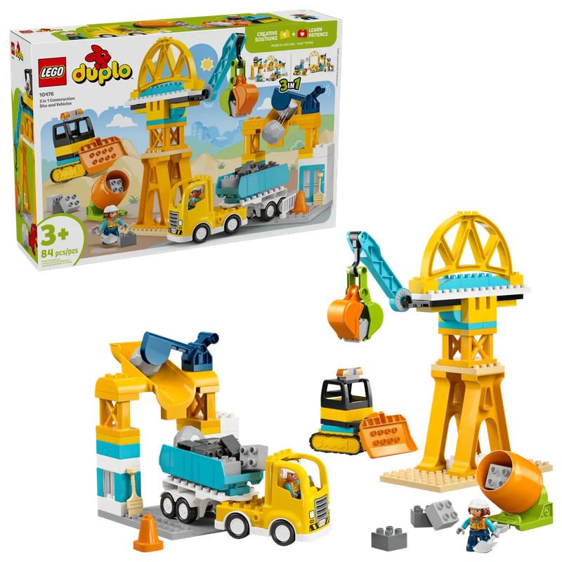 Lego Duplo 10476 Le chantier avec véhicules 3 en 1