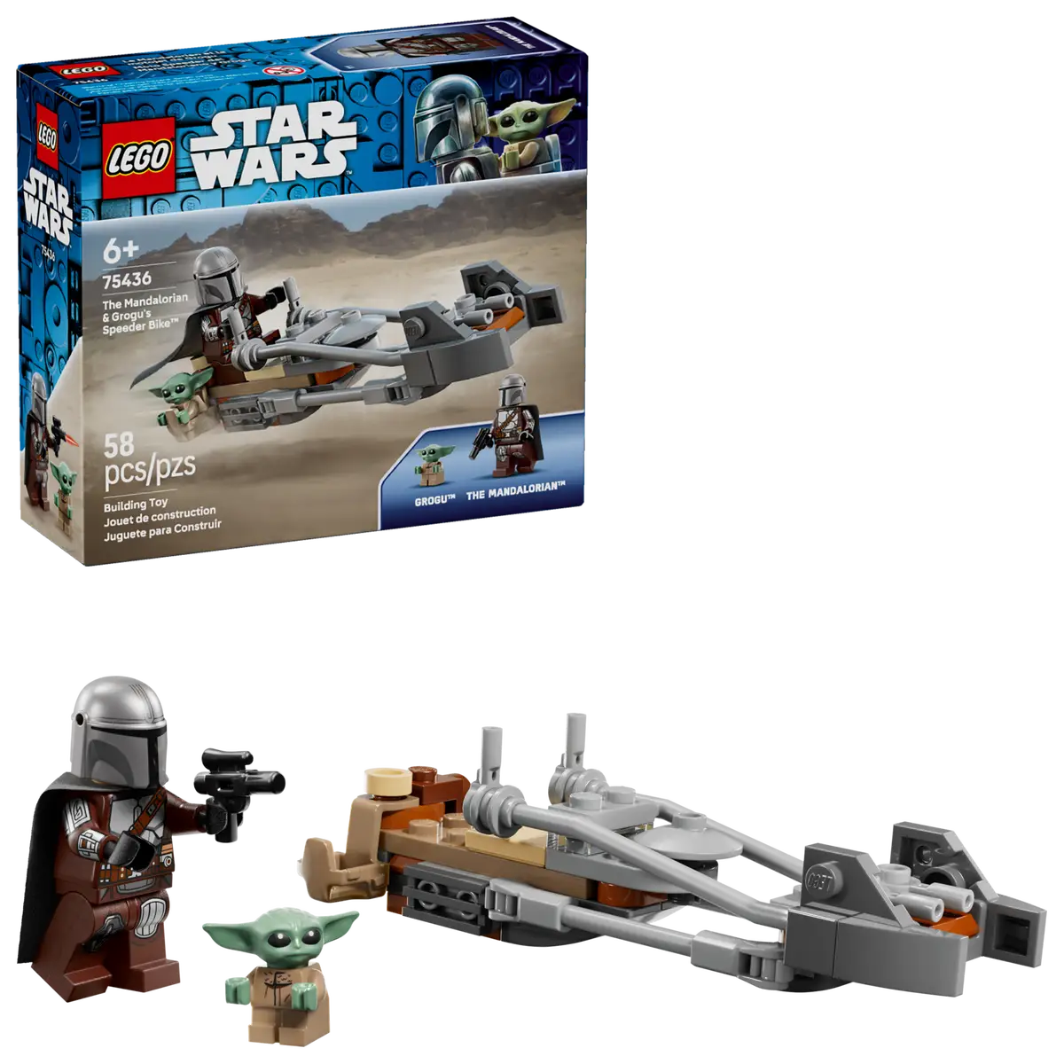 Lego Star Wars 75436 Le Mandalorien et la motojet de Grogu