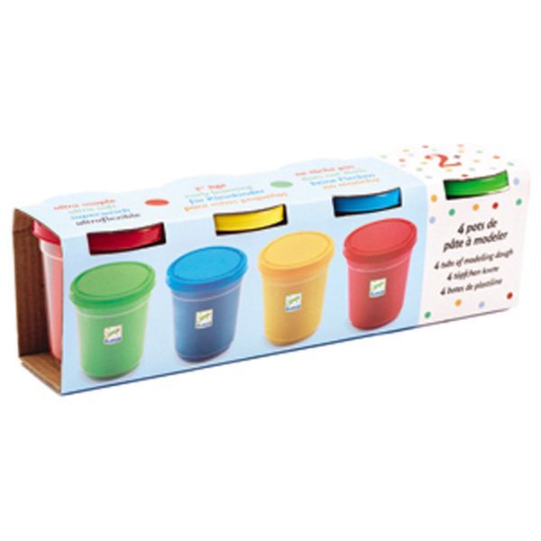 Pâte à modeler - 4 pots - Couleurs primaires