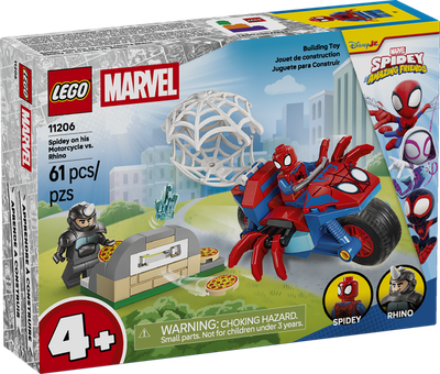 LEGO Marvel 11206 Spider-Man sur sa moto contre Rhino