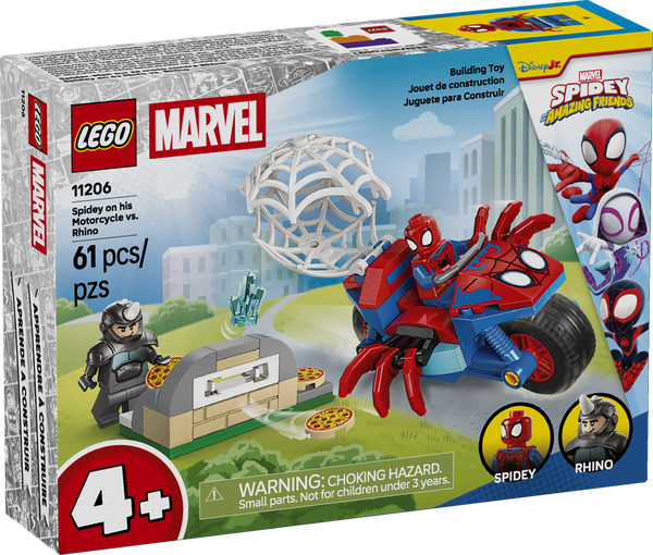 LEGO Marvel 11206 Spider-Man sur sa moto contre Rhino