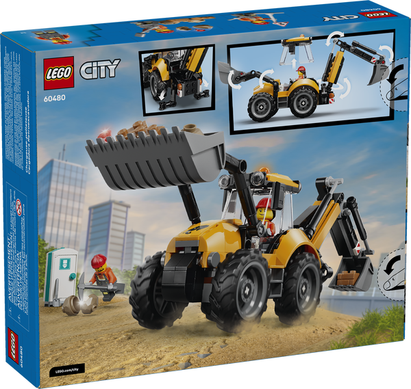 LEGO City 60480 Yellow Backhoe Loader