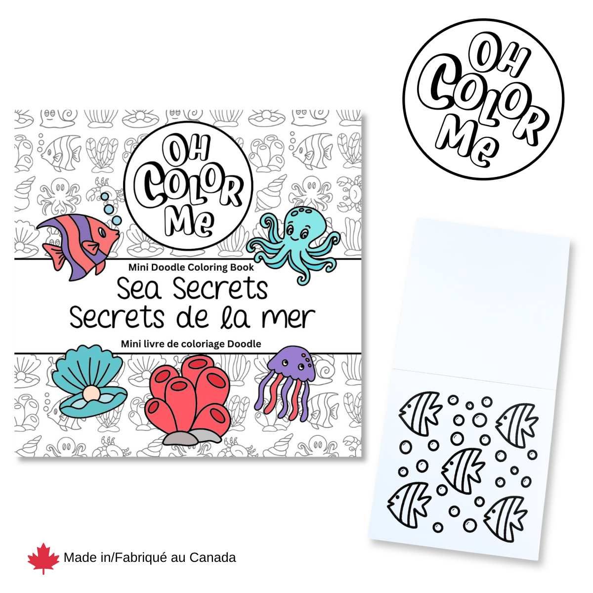 Mini livre de coloriage - «Secrets de la mer», 4"x4"