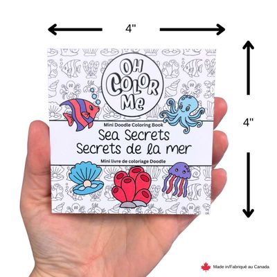 Mini livre de coloriage - «Secrets de la mer», 4"x4"
