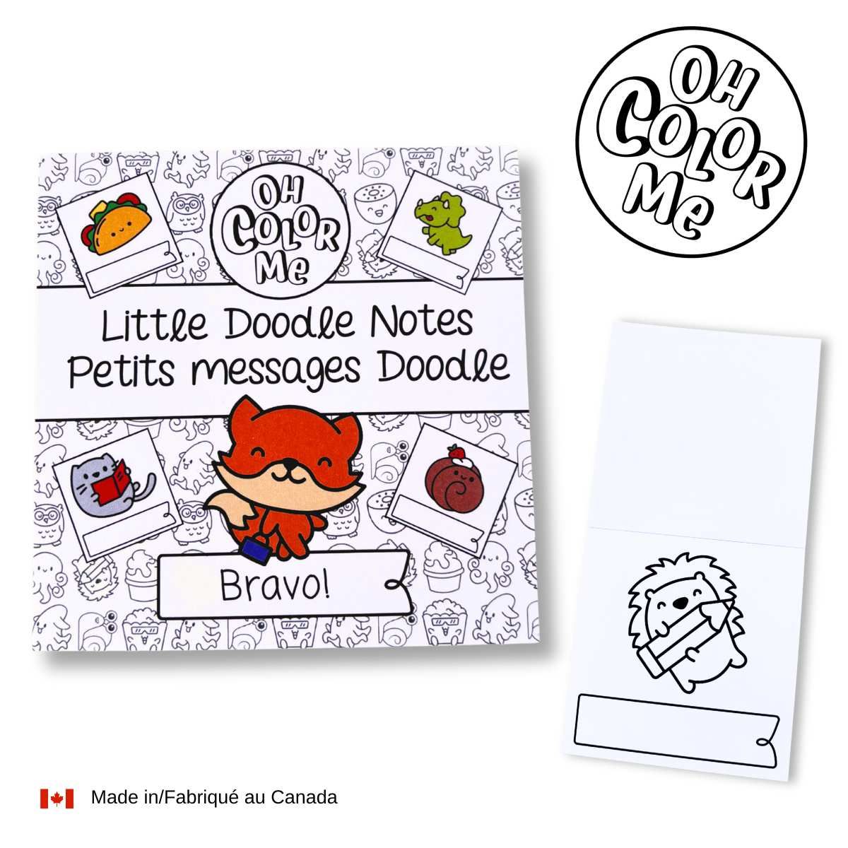 Mini livre de coloriage - Petits messages Doodle, 4"x4"