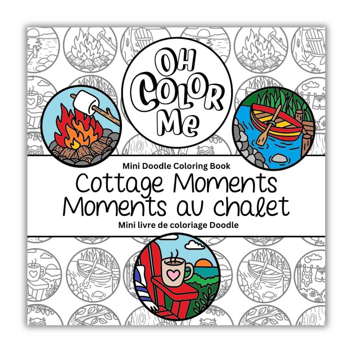 Mini livre de coloriage - Moments au chalet, 4"x4"