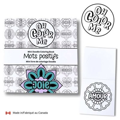 Mini livre de coloriage - Mini livre de coloriage Mots positifs, 4"x4"