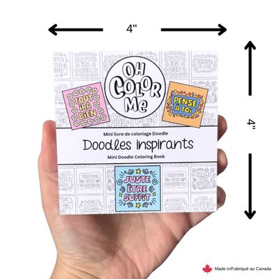 Mini livre de coloriage - Doodles Inspirants, 4"x4"